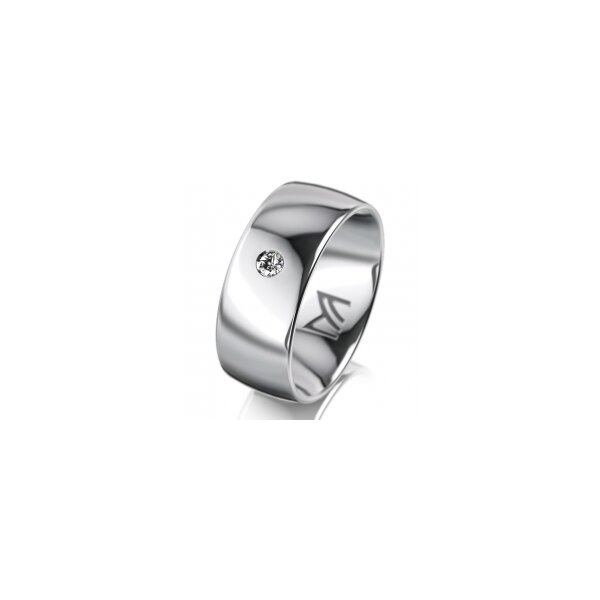 Ring Platin 950 8.0 mm poliert 1 Brillant G vs 0,050ct