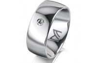 Ring Platin 950 8.0 mm poliert 1 Brillant G vs 0,050ct
