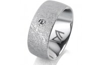 Ring Platin 950 8.0 mm kreismatt 1 Brillant G vs 0,050ct