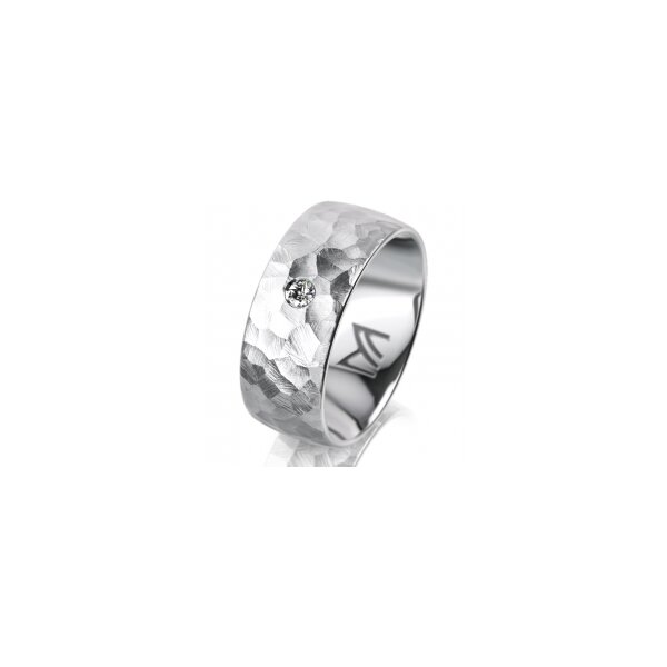 Ring Platin 950 8.0 mm diamantmatt 1 Brillant G vs 0,050ct