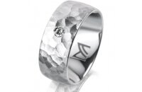 Ring Platin 950 8.0 mm diamantmatt 1 Brillant G vs 0,050ct