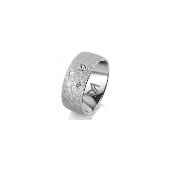 Ring Platin 950 8.0 mm kreismatt 3 Brillanten G vs Gesamt 0,080ct