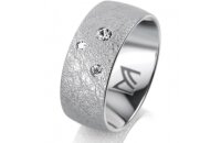 Ring Platin 950 8.0 mm kreismatt 3 Brillanten G vs Gesamt...