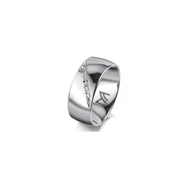 Ring Platin 950 8.0 mm poliert 7 Brillanten G vs Gesamt 0,095ct