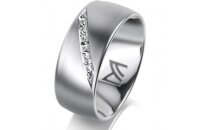 Ring Platin 950 8.0 mm l&auml;ngsmatt 7 Brillanten G vs...