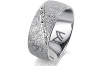 Ring Platin 950 8.0 mm kristallmatt 7 Brillanten G vs...