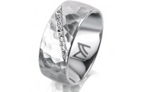 Ring Platin 950 8.0 mm diamantmatt 7 Brillanten G vs...
