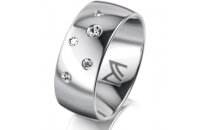 Ring Platin 950 8.0 mm poliert 5 Brillanten G vs Gesamt...