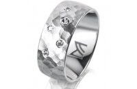 Ring Platin 950 8.0 mm diamantmatt 5 Brillanten G vs...