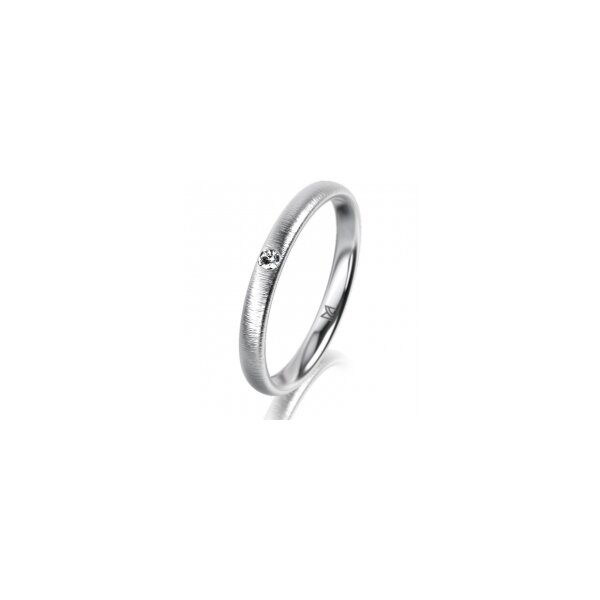 Ring Platin 950 2.5 mm sandmatt 1 Brillant G vs 0,025ct