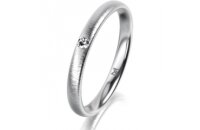 Ring Platin 950 2.5 mm sandmatt 1 Brillant G vs 0,025ct