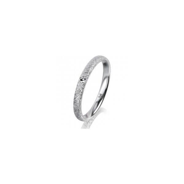 Ring Platin 950 2.5 mm kristallmatt 1 Brillant G vs 0,025ct