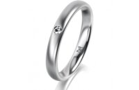 Ring Platin 950 3.0 mm l&auml;ngsmatt 1 Brillant G vs...
