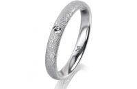 Ring Platin 950 3.0 mm kreismatt 1 Brillant G vs 0,025ct