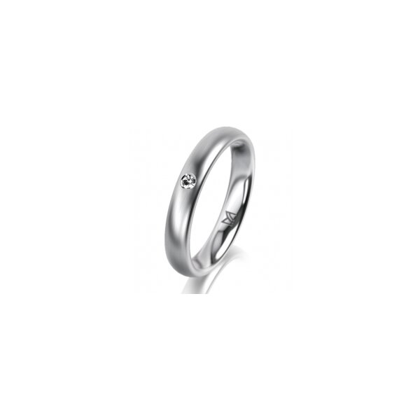 Ring Platin 950 3.5 mm l&auml;ngsmatt 1 Brillant G vs 0,025ct