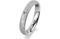Ring Platin 950 3.5 mm kreismatt 1 Brillant G vs 0,025ct