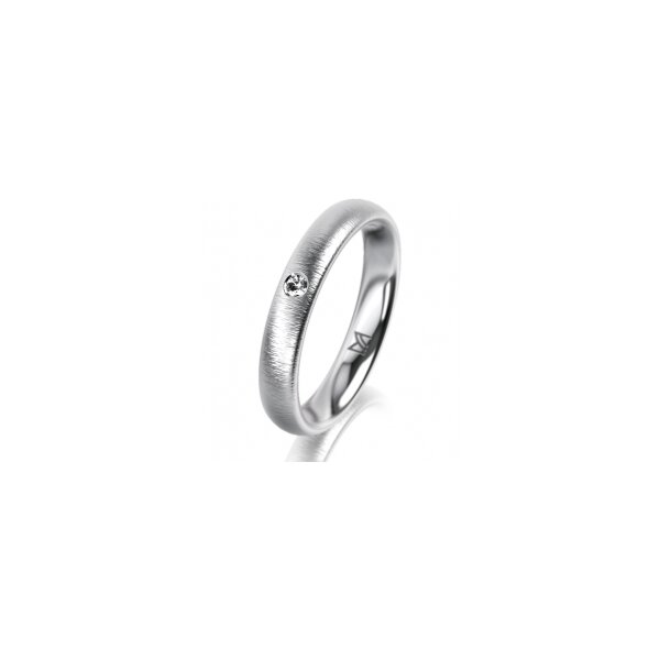 Ring Platin 950 3.5 mm sandmatt 1 Brillant G vs 0,025ct