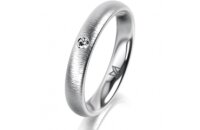Ring Platin 950 3.5 mm sandmatt 1 Brillant G vs 0,025ct