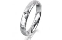 Ring Platin 950 3.5 mm diamantmatt 1 Brillant G vs 0,025ct