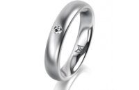 Ring Platin 950 4.0 mm l&auml;ngsmatt 1 Brillant G vs...