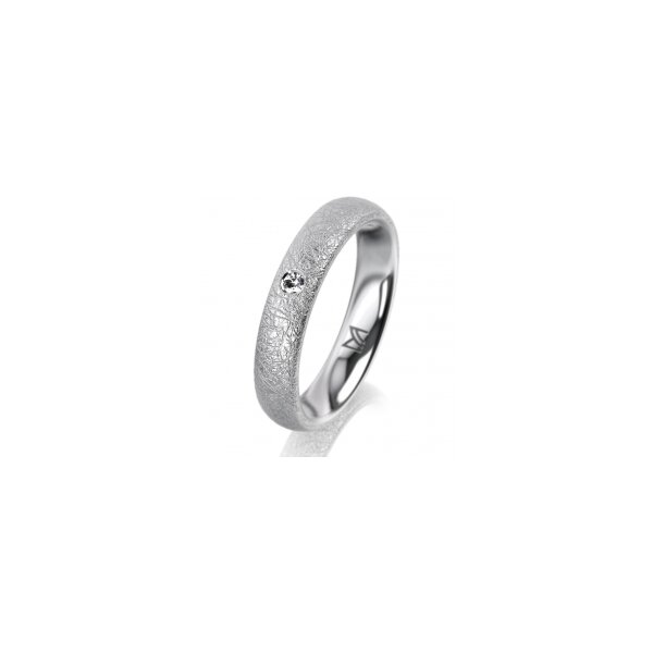Ring Platin 950 4.0 mm kreismatt 1 Brillant G vs 0,025ct