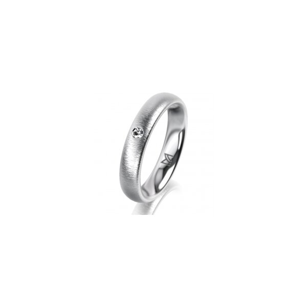 Ring Platin 950 4.0 mm sandmatt 1 Brillant G vs 0,025ct