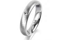 Ring Platin 950 4.0 mm sandmatt 1 Brillant G vs 0,025ct