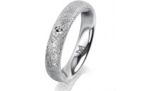Ring Platin 950 4.0 mm kristallmatt 1 Brillant G vs 0,025ct