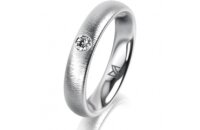 Ring Platin 950 4.0 mm sandmatt 1 Brillant G vs 0,065ct