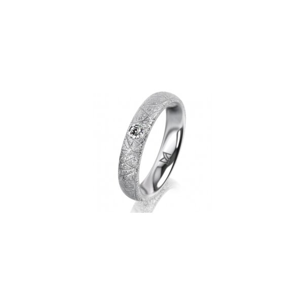 Ring Platin 950 4.0 mm kristallmatt 1 Brillant G vs 0,065ct