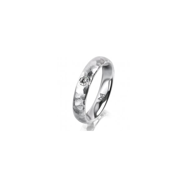 Ring Platin 950 4.0 mm diamantmatt 1 Brillant G vs 0,065ct