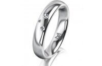 Ring Platin 950 4.0 mm poliert 3 Brillanten G vs Gesamt...