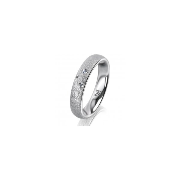 Ring Platin 950 4.0 mm kreismatt 3 Brillanten G vs Gesamt 0,030ct