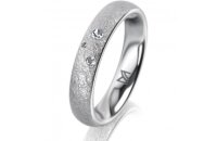 Ring Platin 950 4.0 mm kreismatt 3 Brillanten G vs Gesamt...