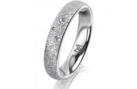 Ring Platin 950 4.0 mm kristallmatt 3 Brillanten G vs...