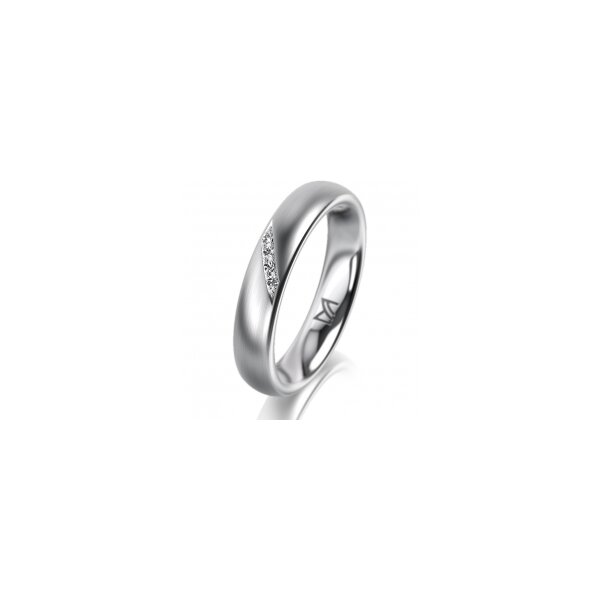 Ring Platin 950 4.0 mm l&auml;ngsmatt 4 Brillanten G vs Gesamt 0,020ct
