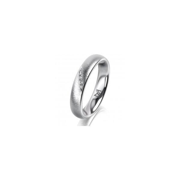 Ring Platin 950 4.0 mm sandmatt 4 Brillanten G vs Gesamt 0,020ct