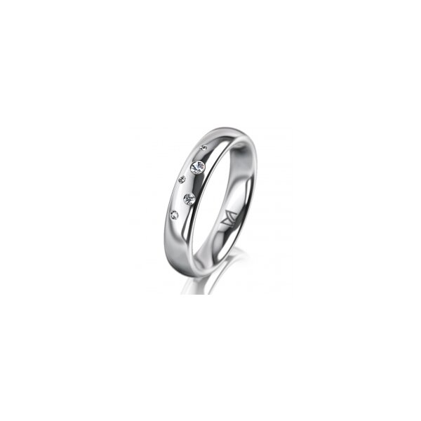 Ring Platin 950 4.0 mm poliert 5 Brillanten G vs Gesamt 0,035ct