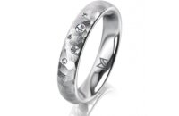 Ring Platin 950 4.0 mm diamantmatt 5 Brillanten G vs...