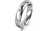 Ring Platin 950 4.5 mm poliert 1 Brillant G vs 0,025ct