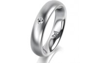 Ring Platin 950 4.5 mm l&auml;ngsmatt 1 Brillant G vs...