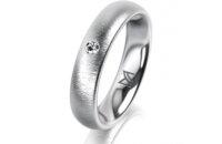 Ring Platin 950 4.5 mm sandmatt 1 Brillant G vs 0,025ct