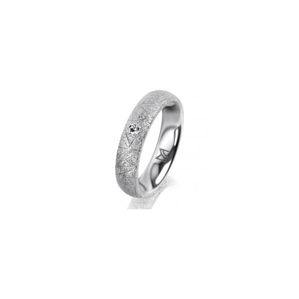 Ring Platin 950 4.5 mm kristallmatt 1 Brillant G vs 0,025ct