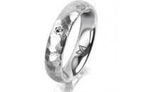 Ring Platin 950 4.5 mm diamantmatt 1 Brillant G vs 0,025ct