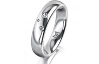 Ring Platin 950 4.5 mm poliert 3 Brillanten G vs Gesamt...