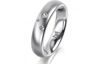 Ring Platin 950 4.5 mm l&auml;ngsmatt 3 Brillanten G vs...