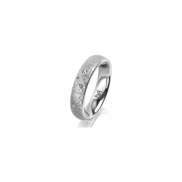 Ring Platin 950 4.5 mm kristallmatt 3 Brillanten G vs Gesamt 0,035ct