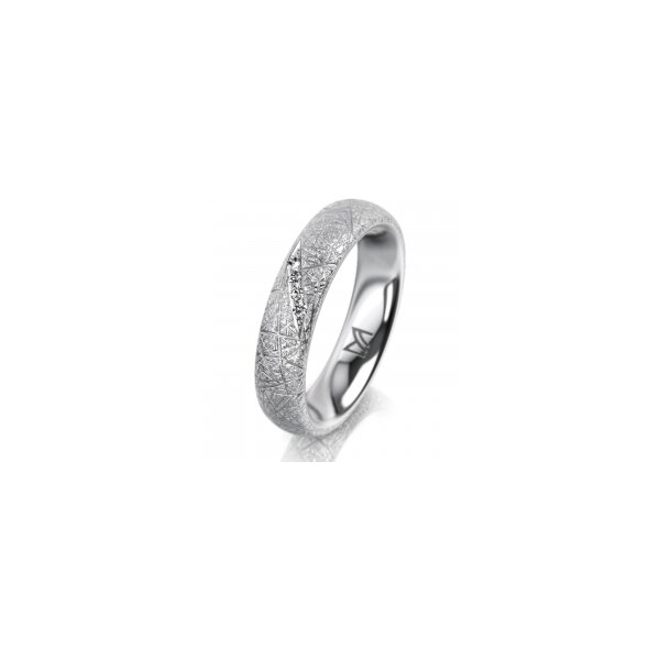 Ring Platin 950 4.5 mm kristallmatt 4 Brillanten G vs Gesamt 0,025ct