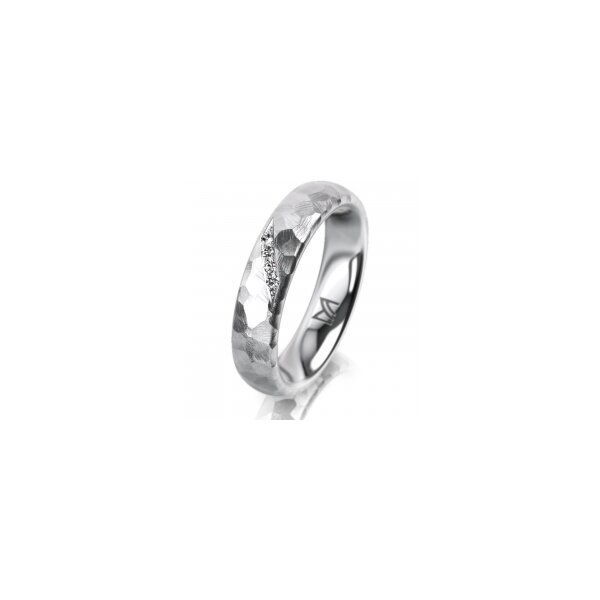 Ring Platin 950 4.5 mm diamantmatt 4 Brillanten G vs Gesamt 0,025ct