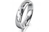 Ring Platin 950 4.5 mm poliert 5 Brillanten G vs Gesamt...